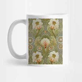 Silk Embroidery with Flowers and Leaves Mug